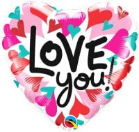 09" Love You Converging Hearts Heart Balloon