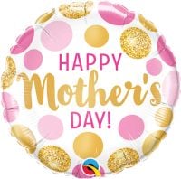 09" Mother's Day Pink and Gold Dots Balloon