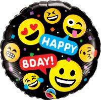18" Smileys Happy Bday Balloon