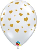 11" Random Hearts-A-Round Diamond Clear (50pcs) Balloons