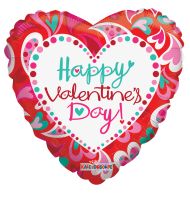 09" Happy Valentines Day Fancy Hearts Balloon