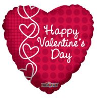 09" Happy Valentine's Day Laced Hearts Balloon