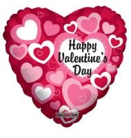 09" Happy Valentine's Day Random Hearts Balloon