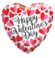04" Happy Valentine's Day Divided Hearts Balloon