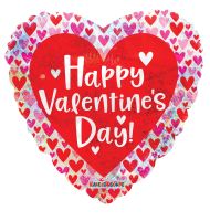 09" Vals Hearts Iridescent Balloon