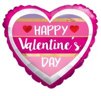 09" Happy Valentines Day Lines Balloon