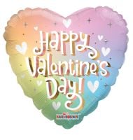 04" Happy Valentines Day Soft Rainbow Balloon