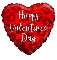 04" Happy Valentines Day Red Kisses Balloon