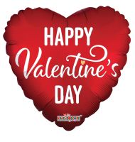 18" Valentine On Red Matte Balloon