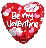 18" Be My Valentine Clouds And Arrows Balloon
