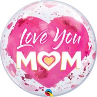 Bubble 22" Love You M(Heart)M Pink Balloon
