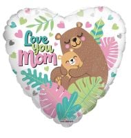 18" Love You Mom Bears Hug Balloon