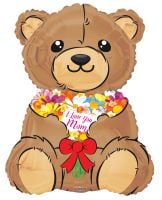 36" Love You Mom Bear Balloon