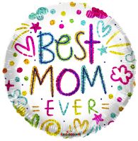 18" Best Mom Handmade Holo Balloon