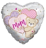 18" Best Mom Ever Bear with Hearts Balloon