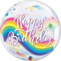 Bubble 22" Birthday Rainbow Unicorns Balloon