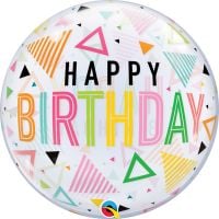 Bubble 22" Birthday Rainbow Triangles Balloon