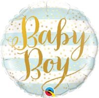 09" Baby Boy Blue Stripes Balloon