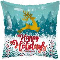 18" Happy Holidays Scene Balloon