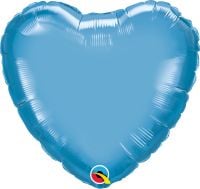 18" Chrome Blue Heart Balloon