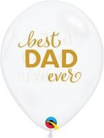 11" Simply Best Dad Ever Diamond Clear (50pcs) Balloons