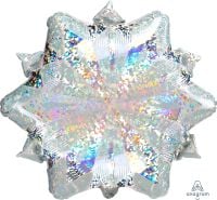 18" Shape White Christmas Snowflake Balloon