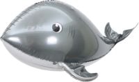 37" 3D Silver Whale Balloon