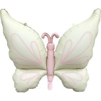 37" Matte White Elegant Butterfly Balloon