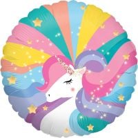 18" Bright Rainbow Unicorn Balloon