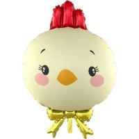 23" Chick Face with Bow Balloon