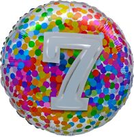 18" 7 Rainbow Confetti Balloon Airise