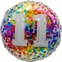 18" 11 Rainbow Confetti Balloon Airise