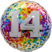 18" 14 Rainbow Confetti Balloon Airise