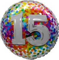 18" 15 Rainbow Confetti Balloon Airise