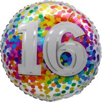 18" 16 Rainbow Confetti Balloon Airise