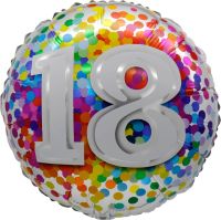 18" 18 Rainbow Confetti Balloon Airise