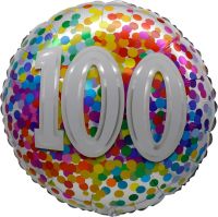 18" 100 Rainbow Confetti Balloon Airise
