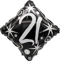 18" 21 Elegant Sparkles and Swirls Balloon Airise