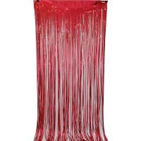 6.5ft x 3.25ft Fringe Curtain - Red