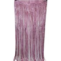 6.5ft x 3.25ft Fringe Curtain - Pink