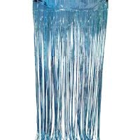 6.5ft x 3.25ft Fringe Curtain - Light Blue