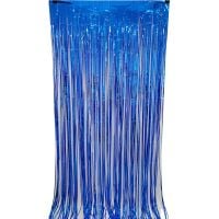 6.5ft x 3.25ft Fringe Curtain - Blue