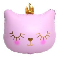 19" Pink Cat with Crown Balloon