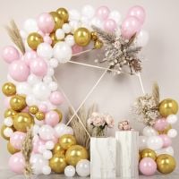 Balloon Garland Arch Kit Gold Pink