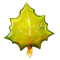 19" Green Maple Leaf Balloon