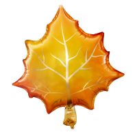 19" Orange Maple Leaf Balloon