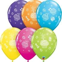 11" Cupcakes and Presents Tropical Assortment (50pcs) Balloons