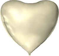 68" White Gold Heart Balloon