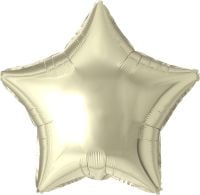 68" White Gold Star Balloon