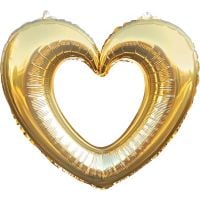 18" Linking Heart Metallic Gold Balloon